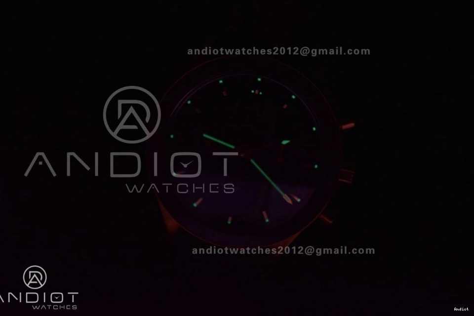 Manual Dial Moonwatch YG Green Speedmaster Strap Moonshine Green in Chrono Leather RMF Gold on Best Edition 0101